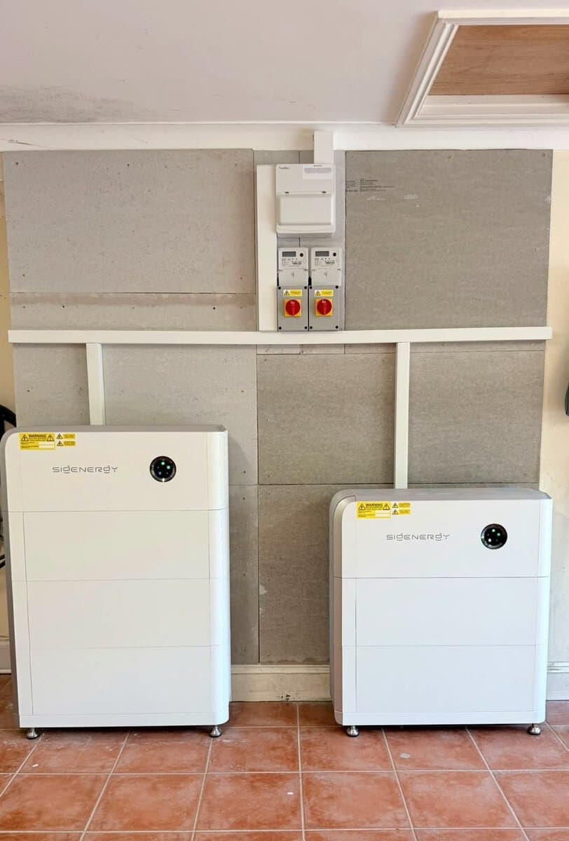 Two SigEnergy home battery units installed indoors